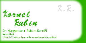 kornel rubin business card